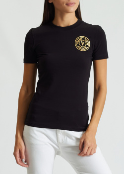 Футболка Versace Jeans Couture черная с лого, фото